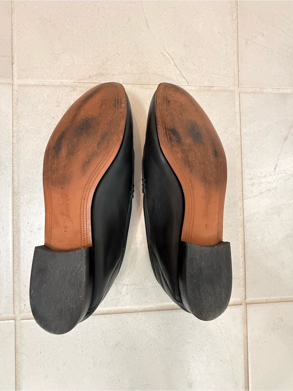 Sam Edelman Loraine Black Leather Loafers with Gold Horsebit - Picture 5 of 5